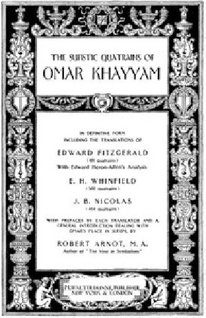 [Gutenberg 38511] • The Sufistic Quatrains of Omar Khayyam